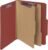 Smead Pressboard Classification File Folder with SafeSHIELD Fasteners, 2 Dividers, 2″ Expansion, Letter Size, Red, 10 per Box (14075)