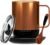 vsitoo S3PRO Rechargeable Heated Coffee Mug 14oz, Self Heating Coffee Mug with Lid and Spoon, APP & Manual Controlled Heated Mug, Temperature Control Smart Mug Warmer with 90 Min Battery Life, Copper