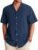 Alimens & Gentle Mens Linen Shirts Short Sleeve Button Down Shirts Cotton Summer Beach Cuban Shirts Vacation Hawaiian Shirts