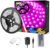 Lepro RGB LED Strip Lights, Christmas Decor, 16.4ft Flexible LED Light Strip, 5050 SMD LED, Color Changing Rope Light with Remote Controller and 24V Power Supply for TV Backlight, Home, Bedroom, Bar
