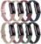 8 Pack Bands Compatible with Fitbit Luxe Bands for Women Men, Soft Silicone Wristband Replacement Strap for Fitbit Luxe Fitness and Wellness Tracker