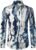 ZEROYAA Men’s Hipster Printed Slim Fit Long Sleeve Button Up Satin Dress Shirts