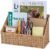 Rattan Desk Organizer, Tabletop Mail Holder, 5 Slot Mail Organizer Countertop Basket, Rattan Office Supplies, Boho Office Desk Accessories, Wicker Desk Organizer, Magazine Holder（Wicker）