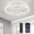 LEDIARY 20″ Modern Ceiling Fans with Lights and Remote, Dimmable Low Profile Ceiling Fan, Flush Mount Ceiling Fan, Stepless Color Temperature Change and 6 Speeds – White