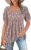 Zwurew Women’s Summer Casual Puff Short Sleeve T-Shirts Square Neck Pleated Flowy Trendy Tunic Tops for Leggings S-2XL
