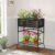 Kinfant Plant Stand Indoor Outdoor, 2 Tier Plant Shelf Heavy Duty Metal Stands Plant Holder Rack for Patio Living Room Balcony(Black)