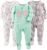 Simple Joys by Carter’s Toddlers and Baby Girls’ Loose-Fit Flame Resistant Fleece Footed Pajamas, Pack of 3