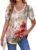 Zeagoo Women’s Puff Short Sleeve Boho Shirts Casual V Neck Floral Solid Summer Blouse Pleated Tunic Top