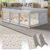 74″ ×50″ Large Baby Playpen, Baby Playard for Babies and Toddlers, Baby Fence Play Pens for Indoor & Outdoor, Sturdy Safety Play Yard with Soft Breathable Mesh, Anti-Fall, Grey (with MAT)