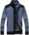 Yeokou Men’s Shawl Collar Cardigans Slim Fit Button Cable Knit Black Sweater Pockets