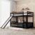 Twin-Over-Twin Bunk Bed with Slide, Bedroom Furniture Pinewood Bed Frame with Build-in Ladder and Guardrails, Detachable Different Assembly Methods (Espresso) (Color : Espresso)