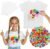 100th Day of School DIY T-Shirt Kit, Clown/Rainbow with Colorful Pom Poms & Adhesive Dots for 3-10 Kids, Creative Shirt