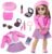 American 18 Inch Doll Makeup Accessories And Clothes,Tote Bag Set For 18″ Dolls Include Berets Outfits Sunglasses Phone Eye Shadow Lipstick Blusher Bracelets Eyelash Brush Toy Stuff(No Doll And Shoes)