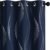 Deconovo Blackout Grommet Silver Curved Wave Pattern Printed Curtains, Navy Blue, 52W x 84L