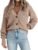 Zeagoo Women’s 2025 Fall Chunky Knit Cardigans Open Front Long Sleeve V Neck Button Loose Cardigan Sweaters
