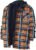 Ymosrh Hoodies for Men Quilted Lined Button Down Plaid Shirt Add Velvet to Keep Warm Jacket with Hood Mens Jackets
