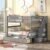 Full Over Full Bunk Beds with Drawers Stairway Bunk Bed Frame with Drawers and Storage Shelves for Kids Teens Adult, Detachable Wood Full Bunkbed for Boys Girls Women Men, Gray