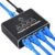 LAN Splitter 1 to 4, Aluminium LAN Switch 4 Port, 1000Mbps Network Switch 4 Port, Switch 1 to 4 with USB-C Power Cable; Switch LAN for Computers, Hubs, Switches, Routers, Set-Top Box