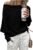 Zenlonr Women’s Fall Sweaters 2025 Casual Long Batwing Sleeve Loose Off Shoulder Knit Pullovers Jumper Tops