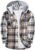 ZITY Men’s Flannel Hoodie Shirts Casual Button Down Plaid Shirt Jackets for Men Long Sleeve Stylish Hooded with Pocket