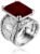 JEAN RACHEL JEWELRY 925 Sterling Silver Statement Ring with Octagon Shaped Cubic Zirconia – Hypoallergenic, Nickel & Lead-free – Artisan Handcrafted Designer Collection – Made In Israel