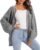 Womens V Neck Long Sleeve Button-Down Cardigans Open Front Oversized Sweaters Chunky Knit Draped Sweaters Outwear