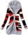 Womens Zip Up Hooded Sweater Fuzzy Fleece Lined Printed Jacket Coat Casual Long Sleeve Button Down Outwear with Pocket
