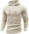 Zaitun Mens Hooded Sweatshirt Long Sleeve Solid Knitted Hoodie Pullover Sweater
