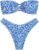ZAFUL Women’s Bandeau Bikini O Ring Strapless Tie Back High Cut Two Piece Swimsuit Bathing Suits