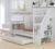 Twin Trundle Bunk Bed for Kids, Bunk Beds with Trundle and Stairs, Twin Over Twin Bunk Bed with Storage, White (Color : White, Size : Twin Over Full)