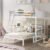 Bunk Beds Twin Over Twin Loft Bed with Separate Platform Bed Frame,Shelves and Ladder Wood Bunk Bed with Bookcase for Girls Boys Teens, White (Color : White with Desk)
