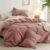 3 Piece All Seasons Cozy Ultra Soft Lightweight 100% Cotton Comforter with Insert Queen Size | Pretty Charcoal Gray Color Aesthetic Bedding Plush Luxury Feel Farmhouse Shabby Chic Look